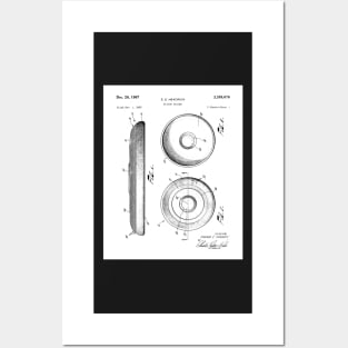 Disc Golf Patent - Golfer Frisbee Art - White Posters and Art